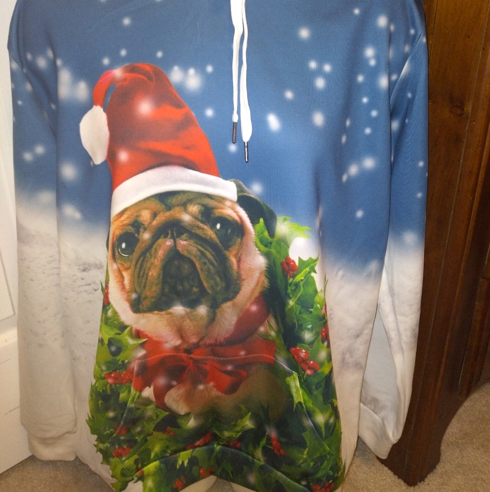 Pug Christmas Hoodie NWOT - Picture 4 of 6